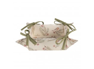 Textilní košík na pečivo Vintage Green Pine - 35*35*8 cm