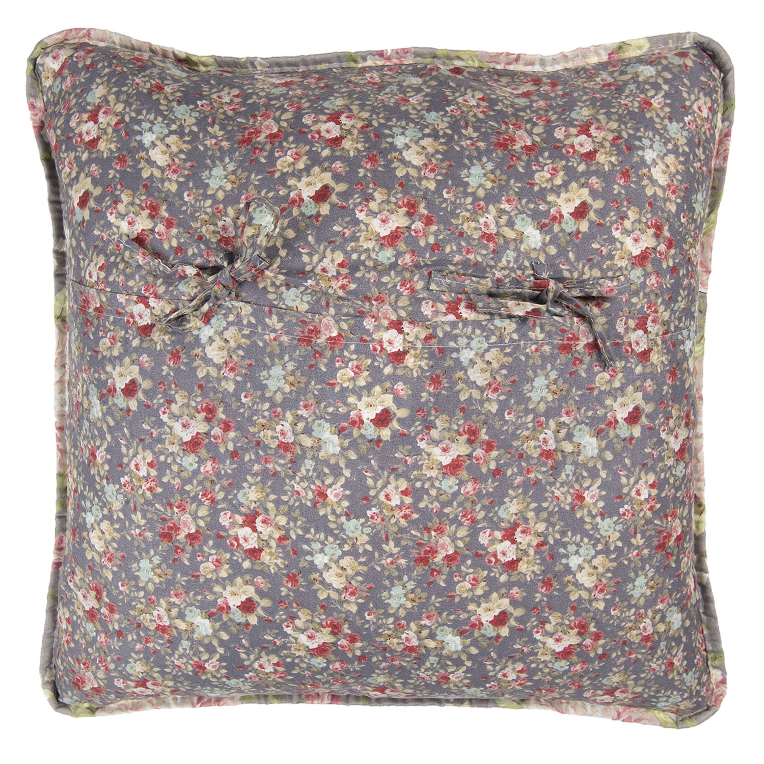 Taupe povlak na polštář s růžemi Roses - 50*50 cm Clayre & Eef Taupe povlak na polštář s růžemi Roses - 50*50 cm Clayre & Eef