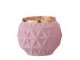 Sametově růžový skleněný svícen Velours Boule - 7*8 cm 