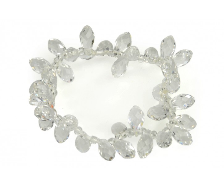 Průhledný korálkový náramek White - Ø 11 cm 