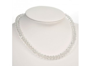Průhledný korálkový náhrdelník White Crystal