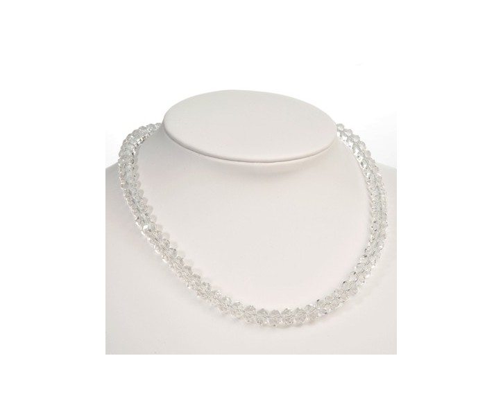 Průhledný korálkový náhrdelník White Crystal 