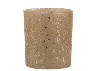Zlatý skleněný vánoční svícen Baubles stars – Ø 9*10 cm