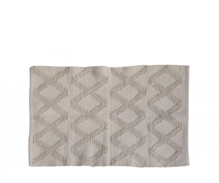 Béžový bavlněný koberec se vzorem - 90*60 cm Chic Antique