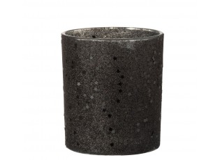 Černý skleněný svícen Baubles stars black – Ø 9*10 cm