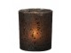 Černý skleněný svícen Baubles stars black – Ø 9*10 cm J-Line by Jolipa