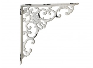 Krémová litinová konzole s ornamentem - 20*19 cm