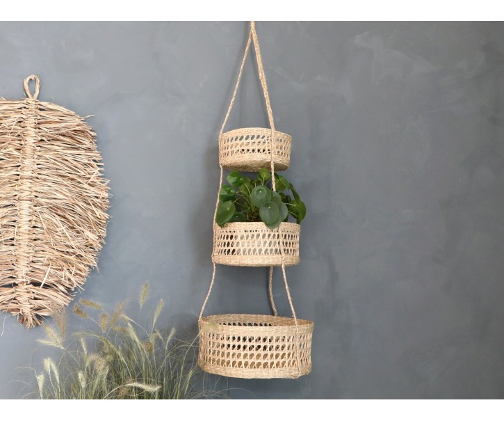 Závěsné přírodní košíky z mořské trávy - Ø32*115 cm Chic Antique