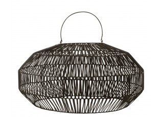 Závěsné černé ratanové stínidlo Drim - Ø 58*30 cm/ E27