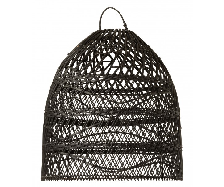 Závěsné černé ratanové stínidlo Hane - Ø 40*44 cm/ E27 J-Line by Jolipa