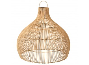 Závěsné přírodní ratanové stínidlo Pear shape - Ø 83*76 cm/ E27