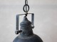 Industriální černé kovové závěsné světlo Fact - Ø24*26 cm Chic Antique