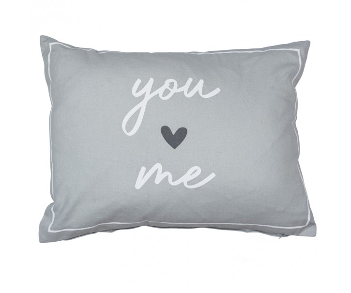 Šedivý polštář You and Me - 35*14*45cm Mars & More 