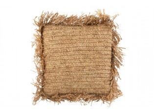 Přírodní lýkový polštář s třásněmi Raffia - 45*45*15 cm