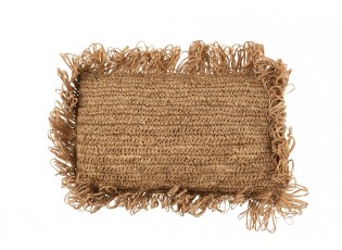 Přírodní lýkový polštář s třásněmi Raffia - 35*10*47 cm