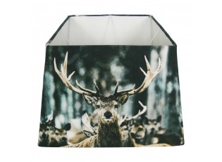 Čtvercové stínidlo na lampu s jelenem v zimní krajině - 37*37*25cm