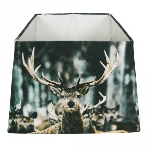 Čtvercové stínidlo na lampu s jelenem v zimní krajině - 37*37*25cm