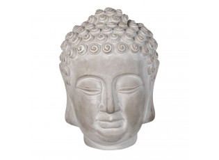 Dekorace šedá hlava Buddhy M - 15*15*19 cm
