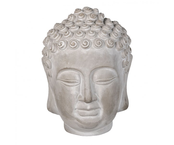 Dekorace šedá hlava Buddhy M - 15*15*19 cm Clayre & Eef