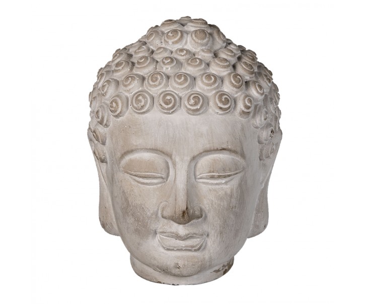 Dekorace šedá hlava Buddhy S - 13*14*17 cm Clayre & Eef