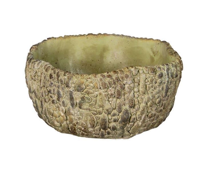 Cementový květináč se vzorem L - Ø 22*21*11 cm Clayre & Eef