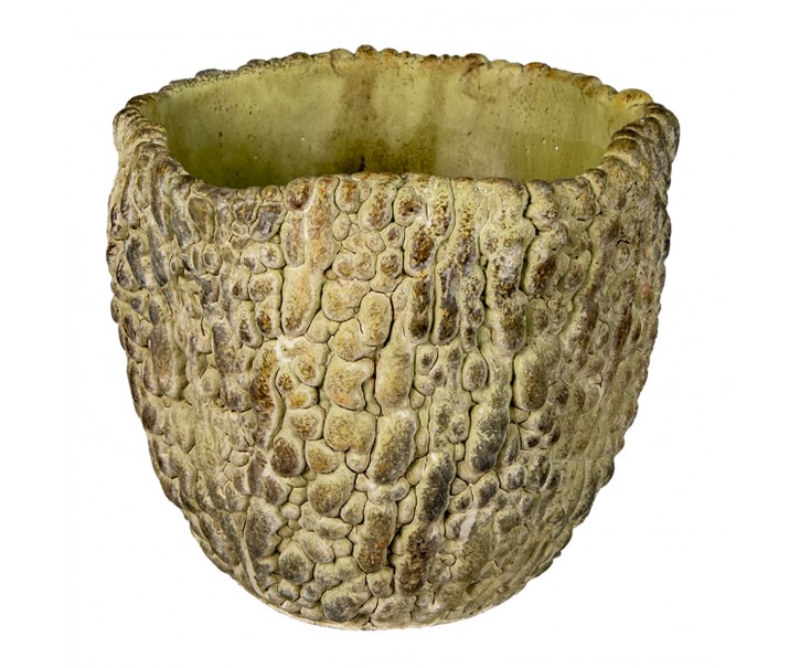 Cementový květináč se vzorem M - Ø 17*15 cm Clayre & Eef