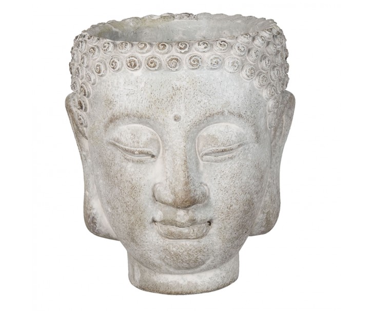 Květináč ve tvaru hlavy Buddhy L - Ø 15*14*17 cm Clayre & Eef