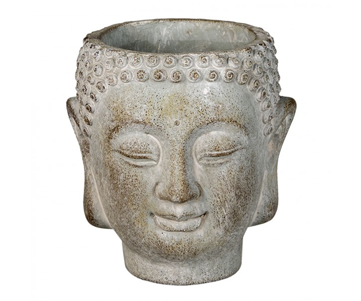 Květináč ve tvaru hlavy Buddhy S - Ø12*11*13 cm Clayre & Eef