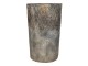 Šedý antik cementový vysoký květináč - Ø 24*39 cm Clayre & Eef