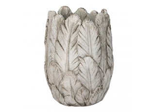 Cementový obal na květináč/ váza s peříčky Lify - Ø15*21 cm