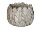 Cementový obal na květináč s listy Lify - Ø19*16 cm Clayre & Eef