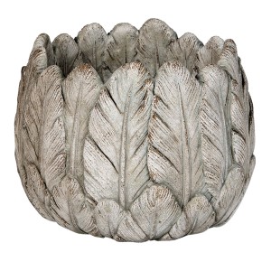 Cementový obal na květináč s listy Lify - Ø19*16 cm