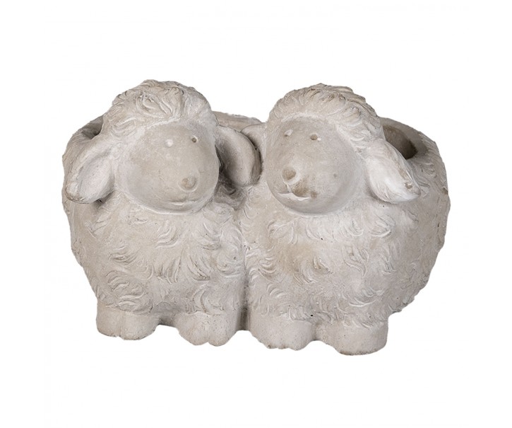 Cementový obal na květináč ovečky - 18*17*12 cm Clayre & Eef