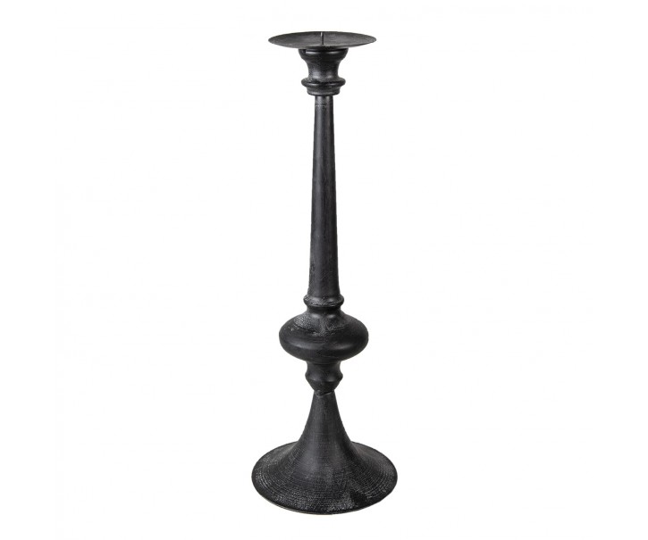 Kovový černý svícen s patinou Coretta - Ø 15*45 cm Clayre & Eef