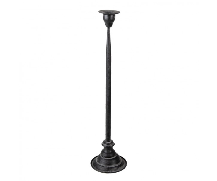Kovový černý svícen s patinou Amedee L - Ø 11*47 cm Clayre & Eef