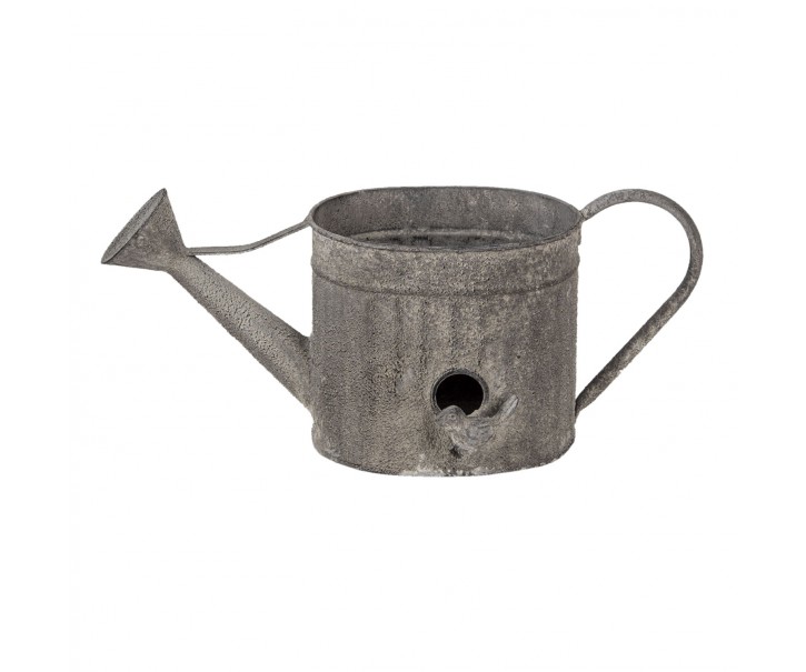 Dekorační plechová konev ve tvaru budky s ptáčkem - 39*18*16 cm Clayre & Eef