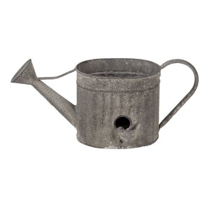 Dekorační plechová konev ve tvaru budky s ptáčkem - 39*18*16 cm