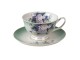Porcelánový šálek a podšálek Garden IX - 12*10*6 / Ø 15*2 cm / 200 ml Clayre & Eef