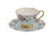 Porcelánový šálek s podšálek Blue Garden - 12*9*7 / Ø 15*2 cm / 160 ml Clayre & Eef