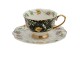Porcelánový šálek s podšálkem Black Garden - 12*9*6 / Ø 15*2 cm / 200 ml Clayre & Eef