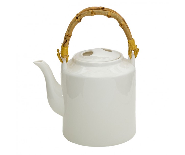 Bílá porcelánová konvice na čaj Nia - Ø 13*23 cm / 1500 ml Clayre & Eef