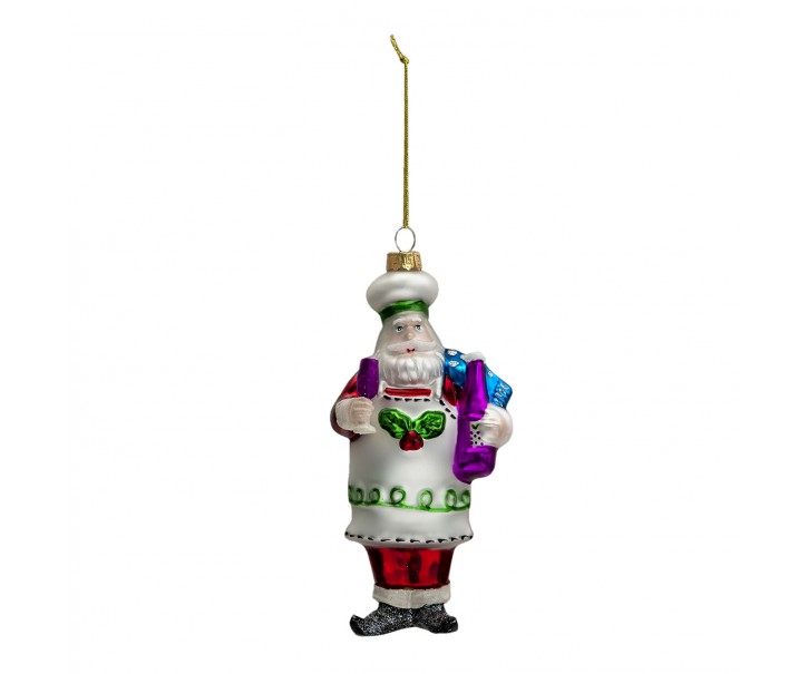 Vánoční ozdoba ve tvaru Santy - Ø 8*6*17cm Clayre & Eef