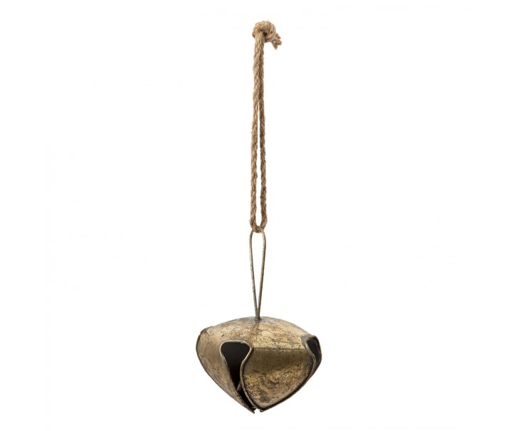 Zlatá závěsná dekorativní rolnička - Ø 11*18 cm Clayre & Eef