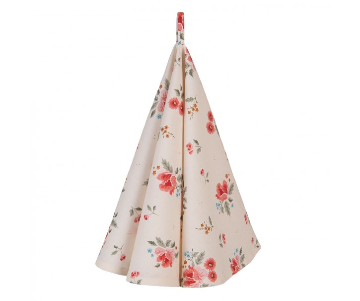 Kulatá bavlněná utěrka s květy Little Rose Collection -Ø 82 cm Clayre & Eef