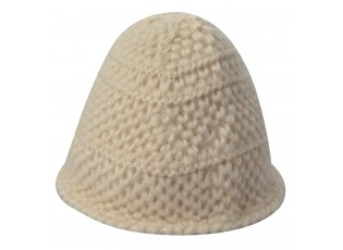 Béžová pletená zimní čepice - 20 cm
