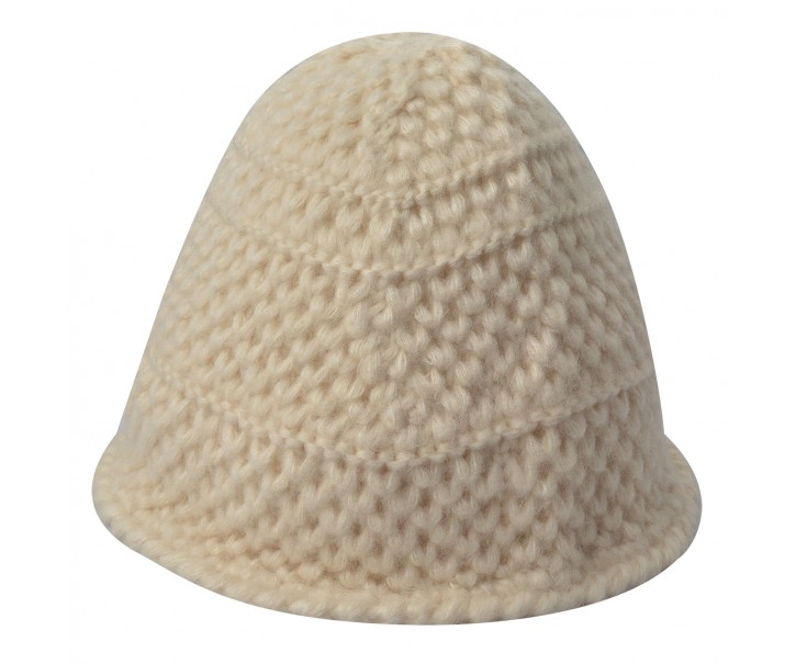 Béžová pletená zimní čepice - 20 cm Clayre & Eef