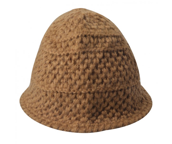 Hnědá pletená zimní čepice - 20 cm Clayre & Eef