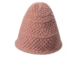 Růžová pletená zimní čepice - 20 cm