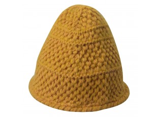 Žlutá pletená zimní čepice- 20 cm