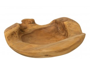 Servírovací mísa v přírodním tvaru z teakového dřeva Igor - 35*39*8 cm
